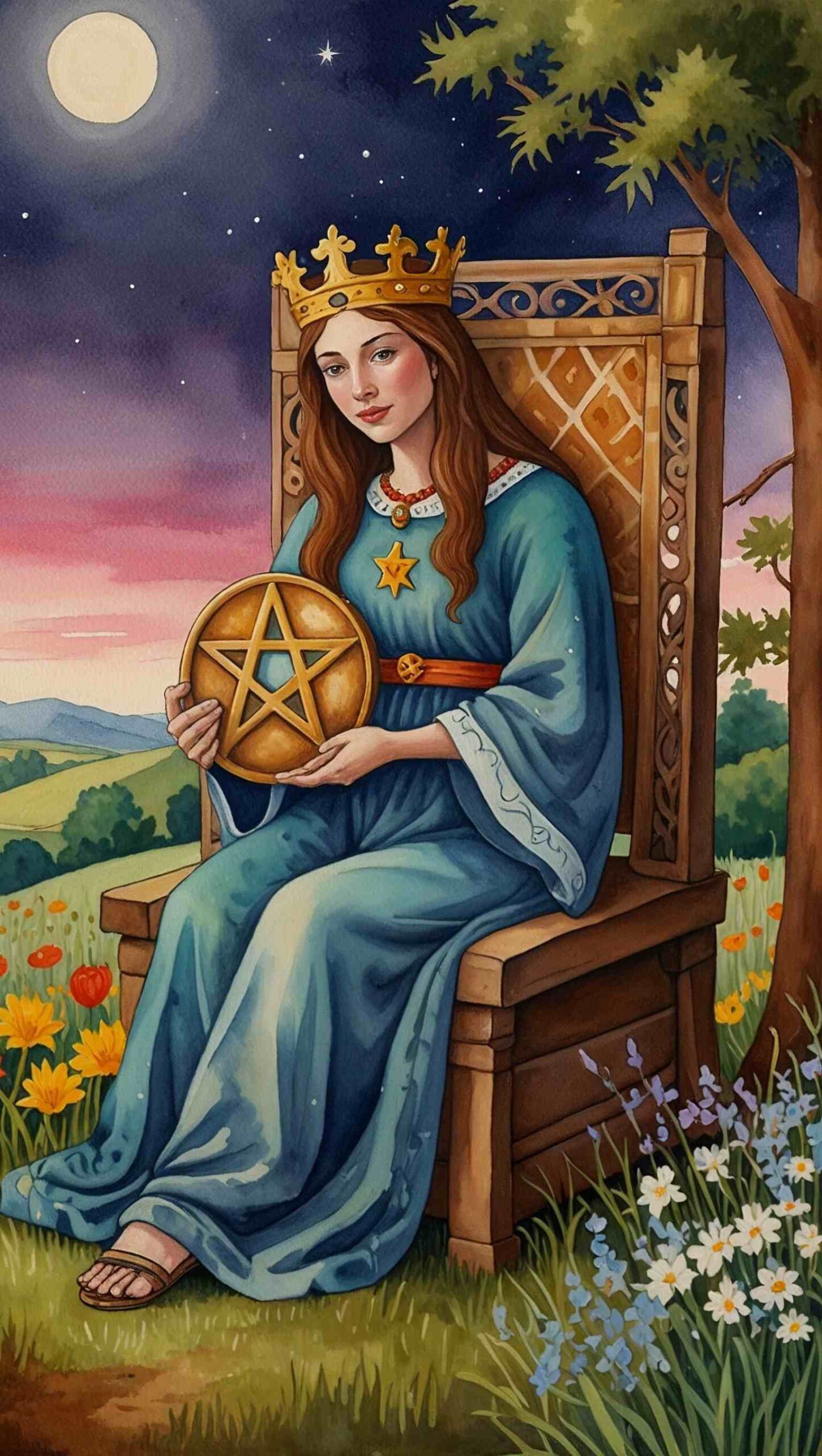 Queen Of Pentacles Meaning Minor Arcana Tarot Card Meanings Upright 